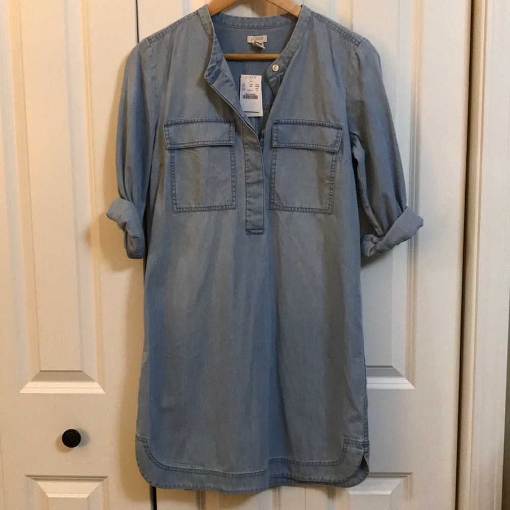 J. Crew factory light indigo chambray shirtdress